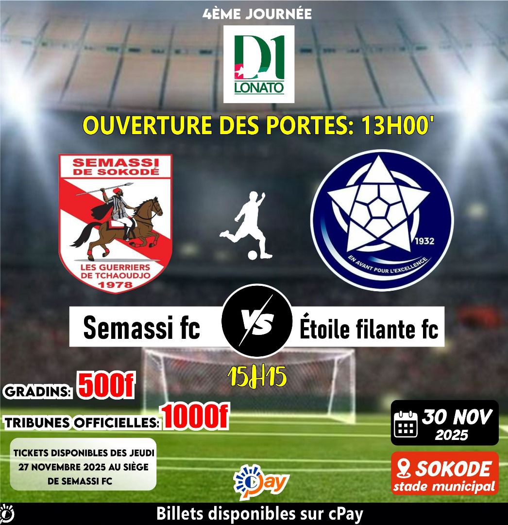 CHAMPIONNAT NATIONAL D1 2025-2026 - SEMASSI Vs ETOILE FILANTE