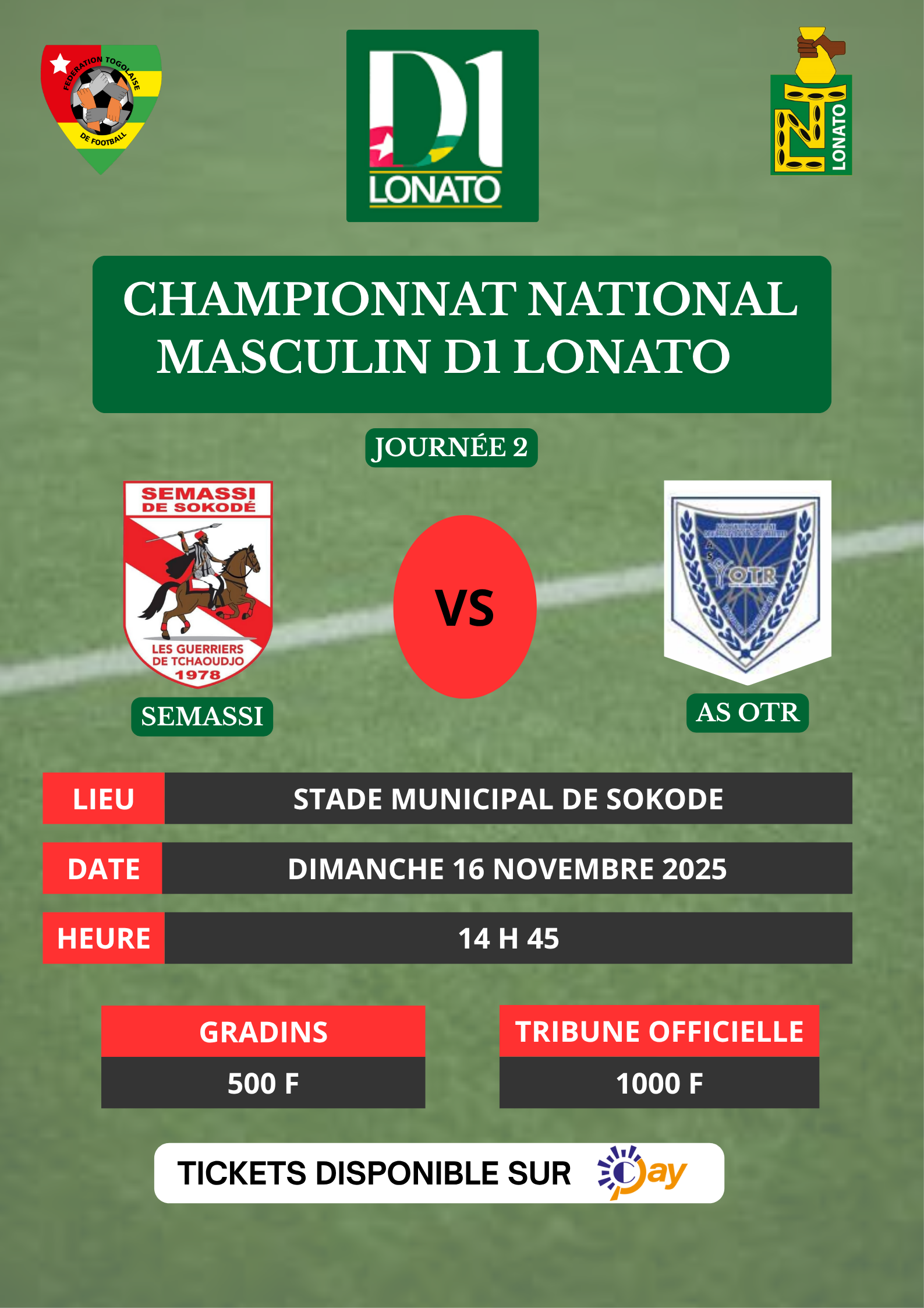 (JOURNEE 2) CHAMPIONNAT NATIONAL MASCULIN D1 - SEMASSI 