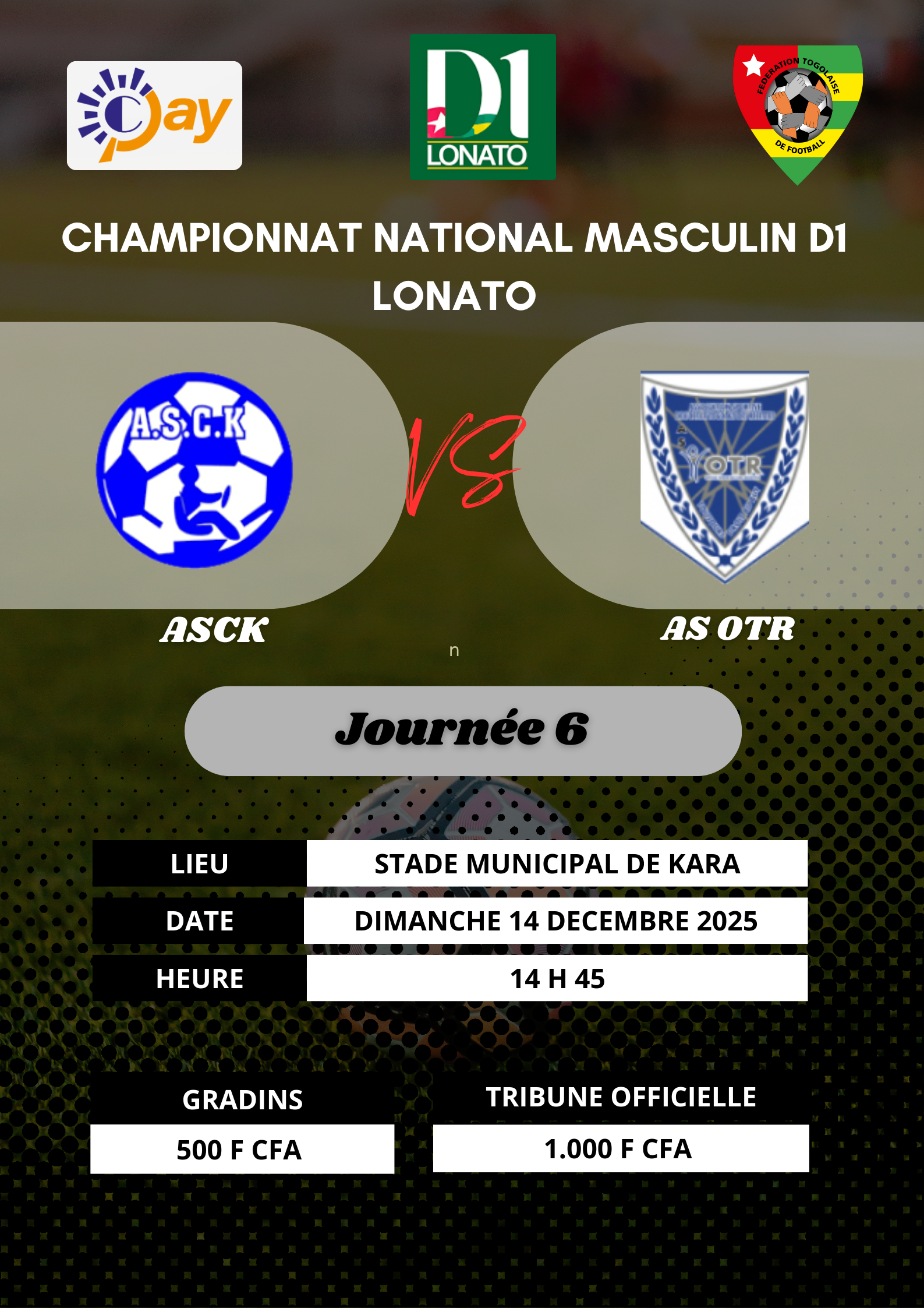 CHAMPIONNAT NATIONAL MASCULIN D1 2025-2026 - ASCK VS AS OTR